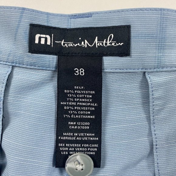 NWT Travis Mathew Smooth Talker Shorts Mens Size 38 Blue Golf Flat Front Stretch - Picture 9 of 15